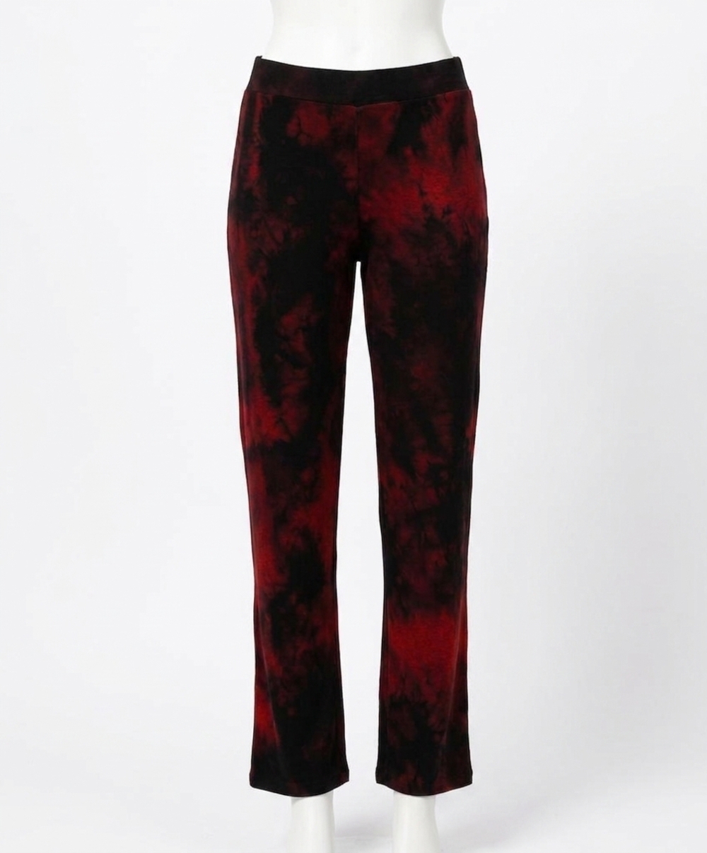 NEW FRENCH KYSS marble wash lounge pant in sangria